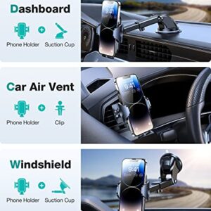 VICSEED Phone Mount for Car [66 LBS Powerful Suction][Thick Cases & Big Phones Friendly] Universal Car Phone Holder Mount Dashboard Windshield Air Vent Cell Phone Holder Car for iPhone 14/13/12