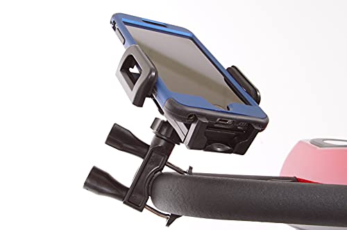 Golden Technologies Nearly Universal Mobility Scooter Cellphone Holder - Mounts on Tiller - Works with Android and Apple Phones