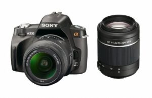 sony alpha a230y 10.2 mp digital slr camera with super steadyshot inside image stabilization and 18-55mm and 55-200mm lenses