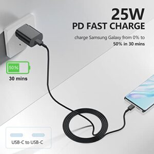 2 Pack-for Samsung Galaxy S22, S21,S23 Fast Charging Type C,25w USB C Super Fast Charger Type C Wall Charger Block&6ft Android Phone Cable for Samsung Galaxy S23 S22 Plus, S20 / S21 Ultra,Note 20