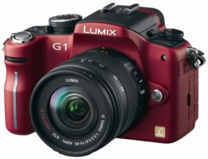 panasonic lumix dmc-g1 12.1mp digital camera with lumix g vario 14-45 mm f/3.5-5.6 asph mega ois lens (red)