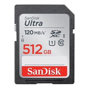 sandisk 512gb ultra sdxc uhs-i memory card – 120mb/s, c10, u1, full hd, sd card – sdsdun4-512g-gn6in