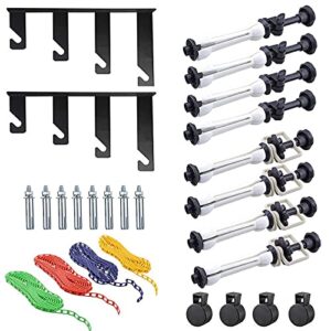 Photography Backdrop Wall Mount Roller System 4 Support Rollers, Manual Photo Background Ceiling Holder, Including 2 Four-fold Hooks, 8 Expand Bars, 4 Chains, for Home Studio Live Shooting