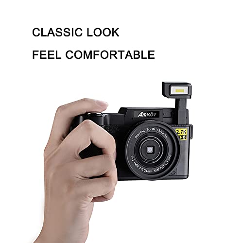 Usbinx Life Amkov-R2 Digital Camera Vlogging Camera with YouTube 30MP Full HD 2.7K Vlog 24MP Camera with Flip Screen 180° Rotation for Professional Photographer Photograph Enthusiast