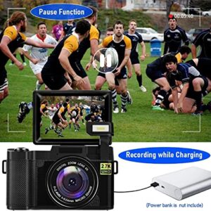 Usbinx Life Amkov-R2 Digital Camera Vlogging Camera with YouTube 30MP Full HD 2.7K Vlog 24MP Camera with Flip Screen 180° Rotation for Professional Photographer Photograph Enthusiast