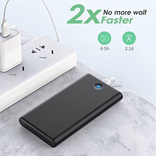 FOCHEW Portable Charger, 2-Pack 20000mAh Power Bank Ultra Slim Fast Charging External Battery Pack with Dual USB Outputs Compatible with iPhone 13/12 Pro/12/11/XR/X, Samsung S20, Tablet etc.