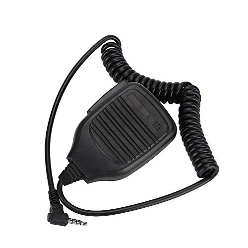 Handheld Speaker Mic,3.5mm Walkie Talkie Shoulder Speaker Microphone with PU Wire for Baofeng/Yaesu,TwoWay Radio Mic Speaker for Police,Security Personnel,Driving, Hiking,Patrol Duty