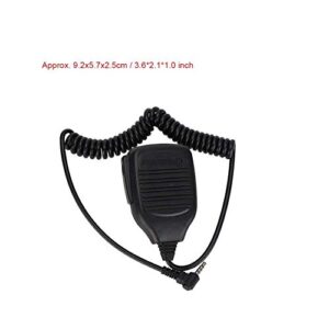 Handheld Speaker Mic,3.5mm Walkie Talkie Shoulder Speaker Microphone with PU Wire for Baofeng/Yaesu,TwoWay Radio Mic Speaker for Police,Security Personnel,Driving, Hiking,Patrol Duty