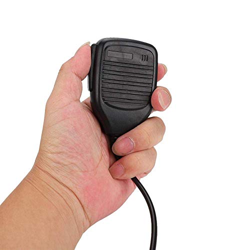 Handheld Speaker Mic,3.5mm Walkie Talkie Shoulder Speaker Microphone with PU Wire for Baofeng/Yaesu,TwoWay Radio Mic Speaker for Police,Security Personnel,Driving, Hiking,Patrol Duty