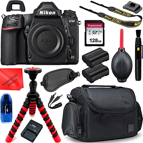 Nikon D780 DSLR Camera (Body Only) Advanced Bundle with Extra Battery, 128GB Memory Card, Spider Tripod, Gadget Bag, Cleaning Kit and More 1618