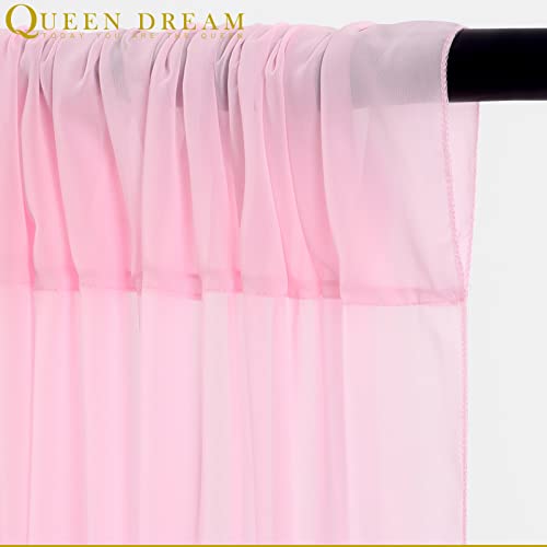 Party Backdrop Background Pink Chiffon Fabric Curtains 10ft x 10ft for Wedding Photo Backdrop Baby Shower Decoration