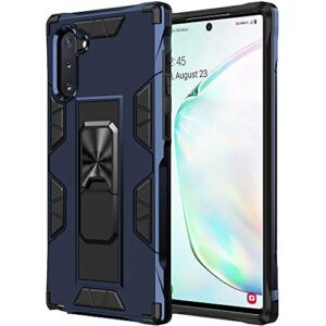 samsung galaxy note 10 case galaxy note 10 5g case military grade shockproof with kickstand stand built-in magnetic car mount armor heavy duty protective for galaxy note 10 5g phone case (blue)