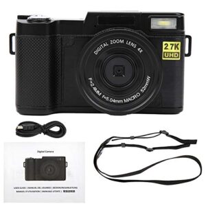 wendeekun 2.7K Digital Camera, 48MP High Definition DSLR Camera, 3.0 Inch TFT Color LCD Screen, 180 Degree Rotation, with Automatic Flash, USB Charging, Support Up to 128GB Memory Card