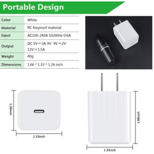 Pixel 7 6 Fast Charger for Google Pixel 7 Pro 6a 6 Pro 5a 5 4a 4 XL 3a 3XL 2,20W Fast USB C Wall Charger PD Power Adapter with 6ft Type C to C Cable for Samsung Galaxy S23 S22 S21 S20 Z Flip3 A53 A13