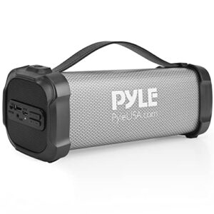 pyle wireless portable bluetooth boombox speaker – 300 watt rechargeable boom box speaker portable music barrel loud stereo system with aux input, mp3/usb port, fm radio, 2.5″ tweeter – pyle pbmsprg4