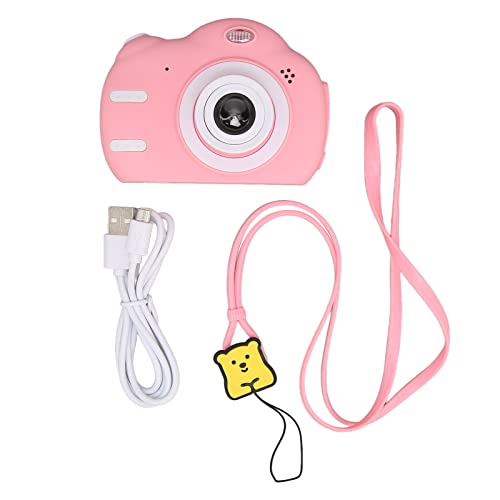 Kids Digital Cameras, 2.4 Inch Multifunction Support Memory Card A2 Childrens Digital Cameras Kids Pink Cartoon Design for Travel