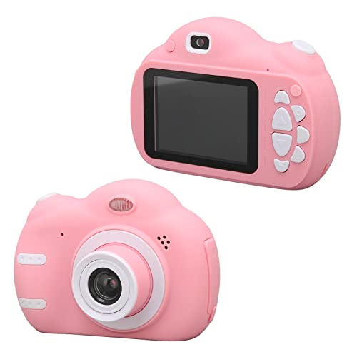 Kids Digital Cameras, 2.4 Inch Multifunction Support Memory Card A2 Childrens Digital Cameras Kids Pink Cartoon Design for Travel