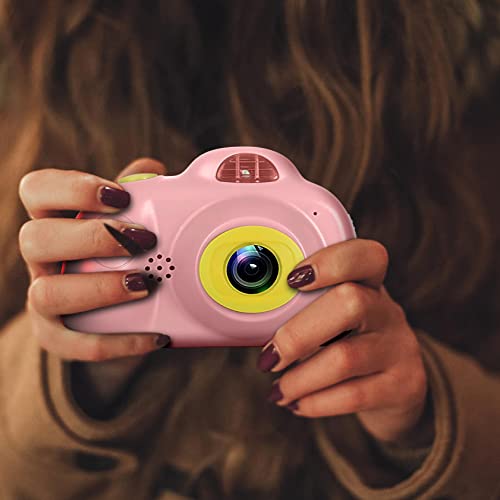 Kids Camera for Girls, 2.4 inch IPS Screen HD 1280P 16x Zoom Children Gift Digital Video Vlogging Cameras,Shake-proof And Fall Proof Game Sports Kids Selfie Camera with 32G SD Memory Card (Pink)