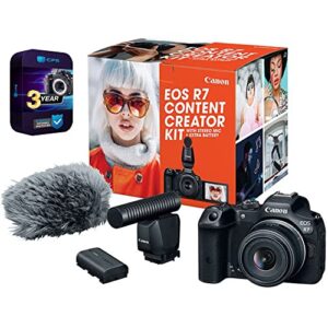 canon 5137c055 eos r7 mirrorless camera content creator kit bundle with 3 yr cps enhanced protection pack
