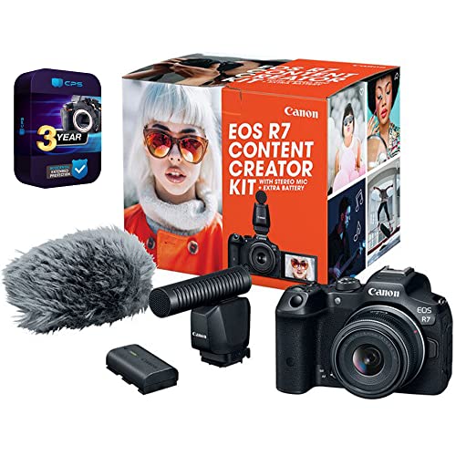 Canon 5137C055 EOS R7 Mirrorless Camera Content Creator Kit Bundle with 3 YR CPS Enhanced Protection Pack