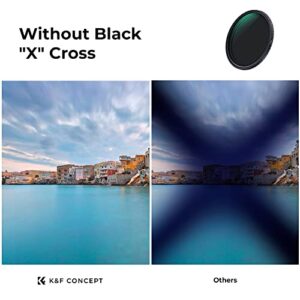 K&F Concept 58mm Variable ND Filter ND2-ND32 Camera Lens Filter (1-5 Stops) No X Cross HD Neutral Density Filter with 28 Multi-Layer Coatings Waterproof (Nano-X Series)