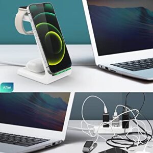 Wireless Charging Station,3 in 1 Fast Charging Station,Wireless Charger Stand for iPhone 14/13/12/11 Pro Max/X/Xs Max/8/8 Plus, AirPods 3/2/pro, iWatch Series 8/7/6/5/SE/4/3/2, and Samsung Phones