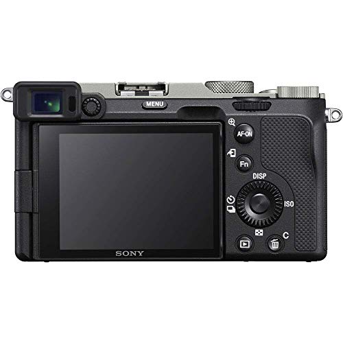 Sony Alpha a7C Mirrorless Digital Camera with 28-60mm Lens (Silver) ILCE7CL/S + 4K Monitor + Headphones + Pro Mic + 2 x 64GB Memory Card + 3 x NP-FZ-100 Battery + Corel Photo Software + More (Renewed)