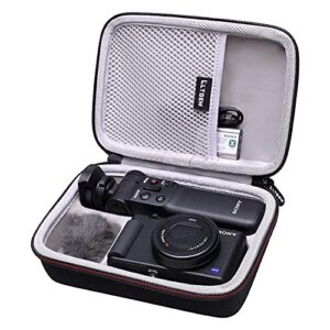 hard case for sony zv-1 / zv-1f vlog camera by ltgem. fits vlogger accessory kit tripod and microphone – travel protective carrying storage bag