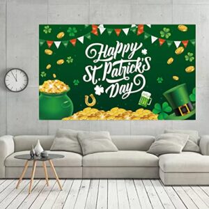 St. Patrick's Day Decorations Happy St Patricks Day Backdrops - 71x44 Inch St. Patricks' Day Banner for St. Patrick's Day Party Decor