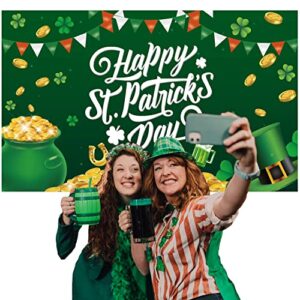 St. Patrick's Day Decorations Happy St Patricks Day Backdrops - 71x44 Inch St. Patricks' Day Banner for St. Patrick's Day Party Decor