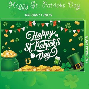 St. Patrick's Day Decorations Happy St Patricks Day Backdrops - 71x44 Inch St. Patricks' Day Banner for St. Patrick's Day Party Decor