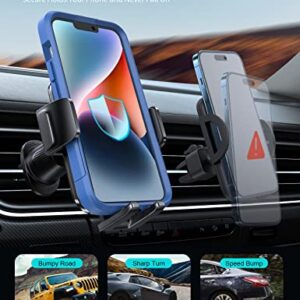 Lamicall 2023 Wider Clamp & Metal Hook Phone Mount for Car Vent [Thick Cases Friendly] Car Phone Holder Hands Free Cradle Air Vent for iPhone Smartphone