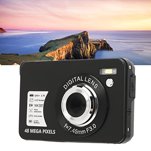 2.7 Inch Display Digital Camera, 48 Megapixels, 16x Digital Zoom, Face Recognition, Built in Fill Flash, Supports Up to 128GB of Storage, Can be Used for Home