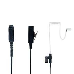 klykon Motorola Ht1250 Earpiece,2 Wire Covert Acoustic Tube Earpiece Headset Mic PTT Surveillance Kit for 6 PIN Motorola 2 Way Radio Walkies Talke HT1250,HT750,HT1550,MTX850,MTX950