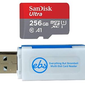 SanDisk Ultra 256GB Memory Card Works with Samsung Tab A7 Lite, Tab S7 FE, Tab S7 FE 5G Galaxy Tablet (SDSQUA4-256G-GN6MN) UHS-I Bundle with (1) Everything But Stromboli SD & MicroSDXC Card Reader