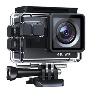kovoscj sports action camera 4k 50fps sports camera touch screen 4x zoom with 20mp eis multiple accessories 40m waterproof underwater camera remote control for vlog recording