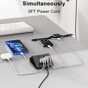 USB C Charger 45W Charging Station, PD 20W USB C Charging Hub Wall Charger for Multiple Device for iPhone 14/13/12, Galaxy,iPad and More