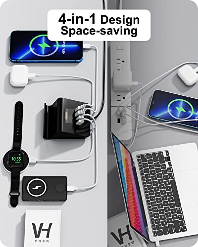 USB C Charger 45W Charging Station, PD 20W USB C Charging Hub Wall Charger for Multiple Device for iPhone 14/13/12, Galaxy,iPad and More