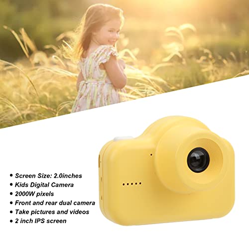 Shanrya Mini Video Recorder Toy, High Definition 2inch IPS Screen 720P Digital Children Camera Portable 20MP Dual Camera Anti Fall for Gift(Yellow Duck)