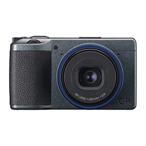ricoh gr iiix urban edition, metallic gray body with navy blue ring, digital compact camera with 24mp aps-c size cmos sensor, 40mmf2.8 gr lens (in the 35mm format)