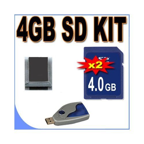 Two 4GB SD Secure Digital Memory Cards 6Ave Accessory Saver Bundle for Canon Cameras + More