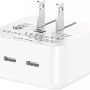 35W Dual USB-C Port Compact Power Adapter, BD&M USB C Fast Charging Block, ​​​​​​PD 3.0​​​​ Wall Charger for iPhone 14/13 Pro/13 Pro Max/12/11/iPad/MacBook Air/Samsung/Galaxy S22/S21/Pixel 6 &. More