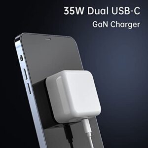 35W Dual USB-C Port Compact Power Adapter, BD&M USB C Fast Charging Block, ​​​​​​PD 3.0​​​​ Wall Charger for iPhone 14/13 Pro/13 Pro Max/12/11/iPad/MacBook Air/Samsung/Galaxy S22/S21/Pixel 6 &. More