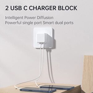 35W Dual USB-C Port Compact Power Adapter, BD&M USB C Fast Charging Block, ​​​​​​PD 3.0​​​​ Wall Charger for iPhone 14/13 Pro/13 Pro Max/12/11/iPad/MacBook Air/Samsung/Galaxy S22/S21/Pixel 6 &. More