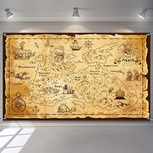pirate treasure map backdrop background island treasure map banner nautical wall tapestry hanging decoration for treasure hunt theme party birthday party photo shooting booth props