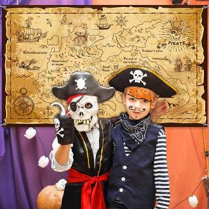 Pirate Treasure Map Backdrop Background Island Treasure Map Banner Nautical Wall Tapestry Hanging Decoration for Treasure Hunt Theme Party Birthday Party Photo Shooting Booth Props