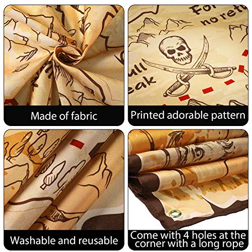 Pirate Treasure Map Backdrop Background Island Treasure Map Banner Nautical Wall Tapestry Hanging Decoration for Treasure Hunt Theme Party Birthday Party Photo Shooting Booth Props