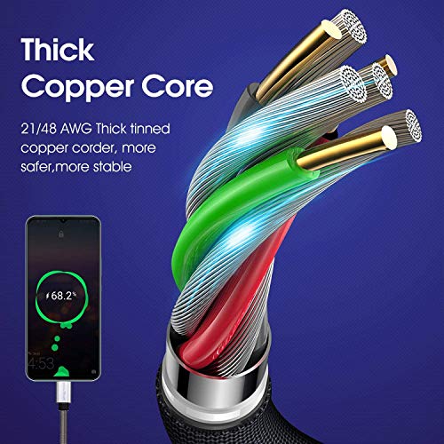 CyvenSmart USB Type C Cable 10ft, [2 Pack] USB A 2.0 to USB-C Fast Charger Extra Long Durable TPE Cord Compatible with Samsung Galaxy A10/A20/A51/S10/S9/S8 Plus/Note 9/8,LG V50 V40 G8 G7 Thinq