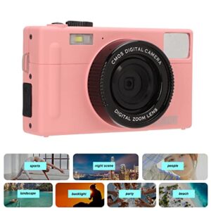 Digital Camera, 1080P Full HD Mini Video Camera 16X Digital Zoom Vlogging Camera Rechargeable with Lanyard and USB Cable for Kids Adults(Pink)