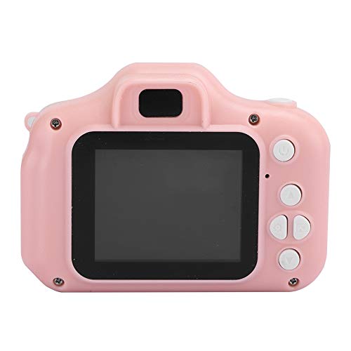 Akozon Photography Camera, Cartoon Children's Smart Mini Digital Intelligence One-Click Video Pink-Print Version Focusing for Taking Photos Boys Girls(Pink-Pure Edition)